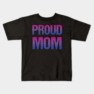 Distressed Bisexual Proud Mom Mothers Day Bi Pride Flag Kids T-Shirt